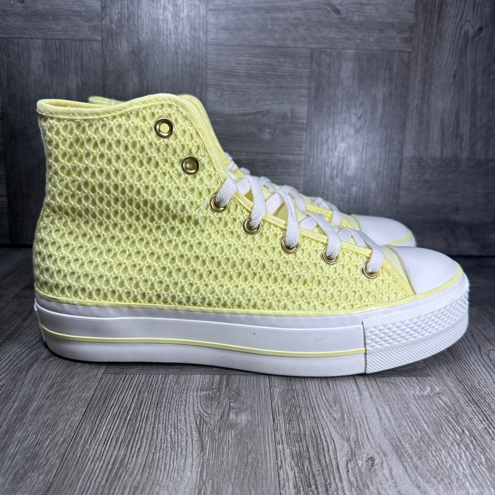 Converse Chuck Taylor All Star Lift Platform Women 10 Yellow Mesh A14967C NEW